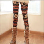 Snowflake Reindeer Knitted Leggings