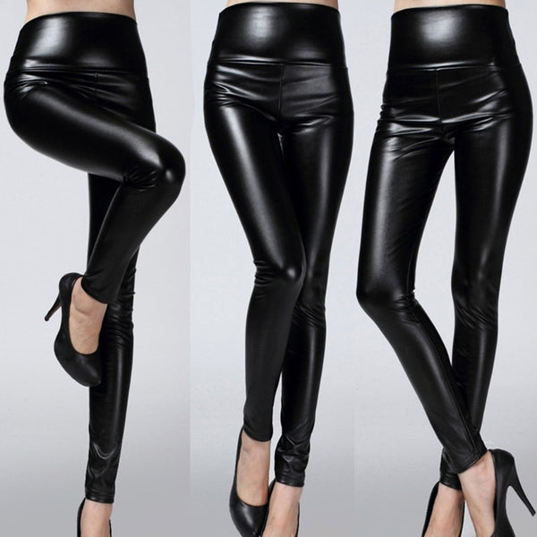 High Waist Faux Leather