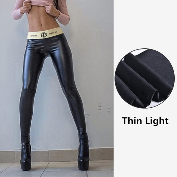 Leather Pants Lace-up Buttocks