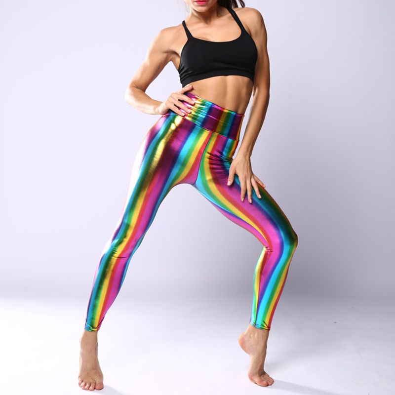 Rainbow Sexy Leggings Glitter Neon