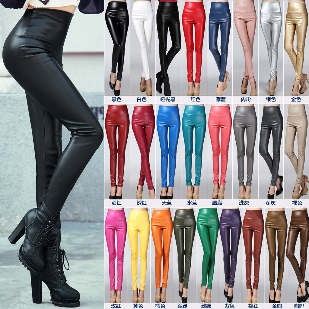 Leather Velvet High Waist