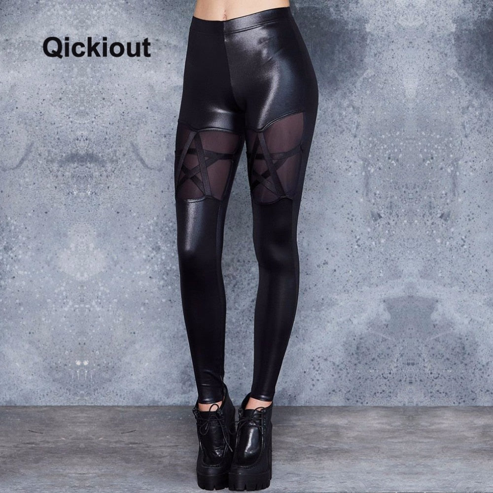 high waist leggings Leather pants